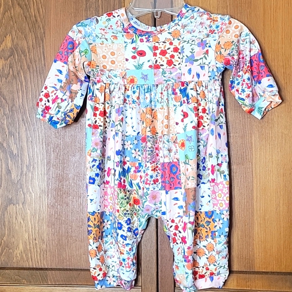 Mabel + Honey FLOWER ARRANGEMENT Romper Sz 6M